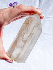Moon Opal Polished Point with Inclusions 268g