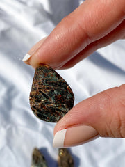 Astrophyllite Cabochon Natural Dark Teardrop Small