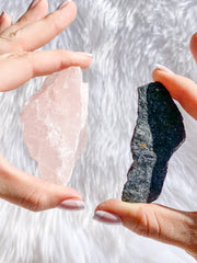 Rose Quartz and Black Tourmaline House Protection | Large
