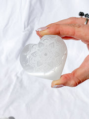 Selenite Mandala Heart | X Large