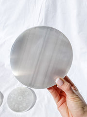 Selenite Astrology Plate Full Moon | Large