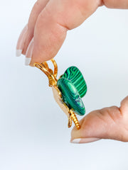 Malachite Look Dragonfly Carving