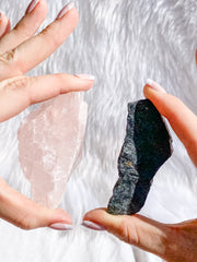Rose Quartz and Black Tourmaline House Protection | Large