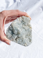 Apophyllite CutBase Cluster with Inclusions 500g