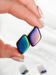 Magnetic Hematite Rainbow Diamonds Pair 42g
