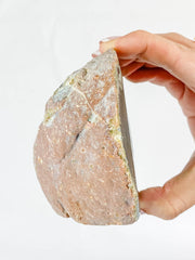 Rainbow Agate and Died Quartz CutBase Geode 1.3kg