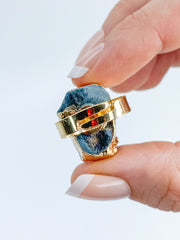 Amethyst Cluster Ring Gold Plated
