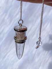 Clear Quartz and Rose Quartz Pendulum