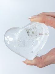 Clear Quartz Heart with Manifestation | XX Large