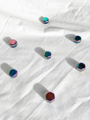Magnetic Hematite Rainbow Hexagonal Pair 42g