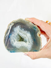 Rainbow Agate and Died Quartz CutBase Geode 1.3kg