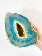 Blue Agate and Died Quartz Geode 3.9kg