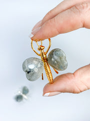 Labradorite Dragonfly Carving | Gold Plated