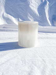 Selenite Polished Tube Candle Base