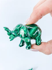 Malachite Elephant Carving