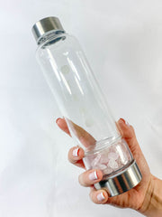 Gem Infused Lunar Phase Water Bottle | Rose Quartz