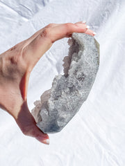 Chalcedony Cluster with Calcite inclusion 700g