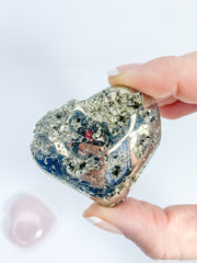 Manifest Love Heart Pack Duo: Rose Quartz + Pyrite | Medium