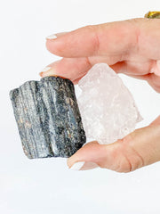 Rose Quartz and Black Tourmaline House Protection | Small
