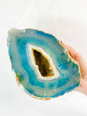 Blue Agate and Died Quartz Geode 3.9kg