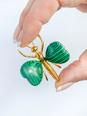 Malachite Look Dragonfly Carving