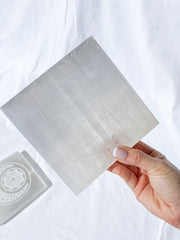 Selenite New Moon Mandala | Square Plate