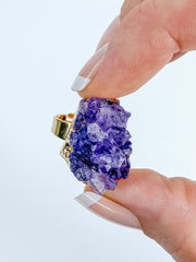 Amethyst Cluster Ring Gold Plated