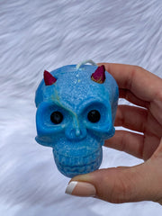“Candles n Dreams” Sea Salt Skull Candle Blue