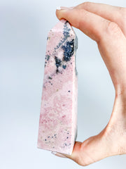 Rhodonite Obelisk with Cavity 226g