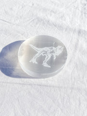 Selenite T-Rex Plate | Medium