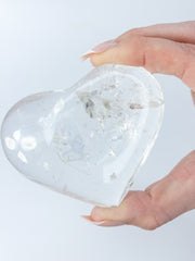 Clear Quartz Heart with Manifestation | XX Large