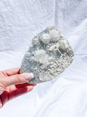 Apophyllite Frosted Cluster with Inclusions 630g