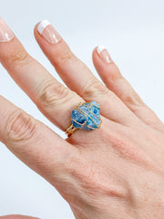 Apatite Gold Plated Ring Wire Wrapped