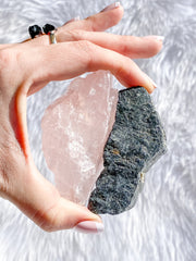 Rose Quartz and Black Tourmaline House Protection | Large