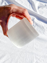 Selenite Natural Tube Candle Base
