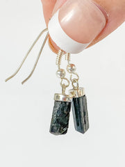 Black Tourmaline Natural Earring Small