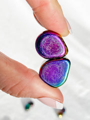 Magnetic Hematite Rainbow Teardrop Pair 42g