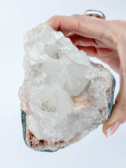 Apophyllite with Pink Heulandite Inclusions 882g