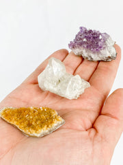 Divine Trio: Citrine + Clear Quartz + Amethyst | Medium