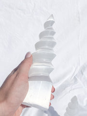 Selenite Unicorn Horn | Large