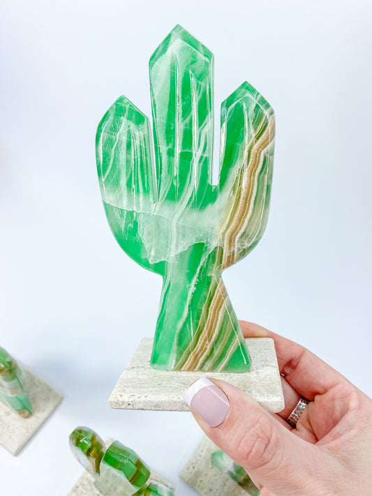 Onyx Cactus Carving | Large