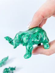 Malachite Elephant Carving