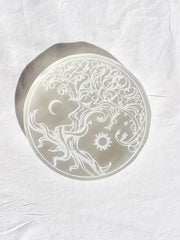 Selenite Enchanted Tree Plate | Full Moon