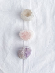 Calming Seer Trio Medium: Amethyst + Rose Quartz + Clear Quartz