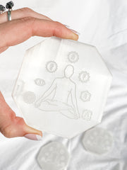Selenite Meditation Chakra Plate