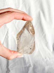 Smoky Quartz Flame with Black Rutile Inclusions 177g