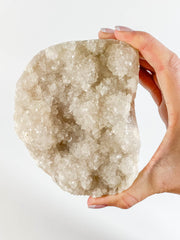 Apophyllite Cluster with Druzy Inclusions 840g