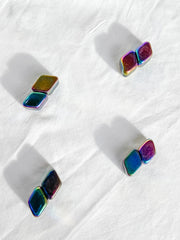 Magnetic Hematite Rainbow Diamonds Pair 42g