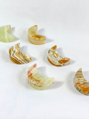 Green Onyx New Moon Carving