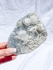 Apophyllite Frosted Cluster with Inclusions 630g